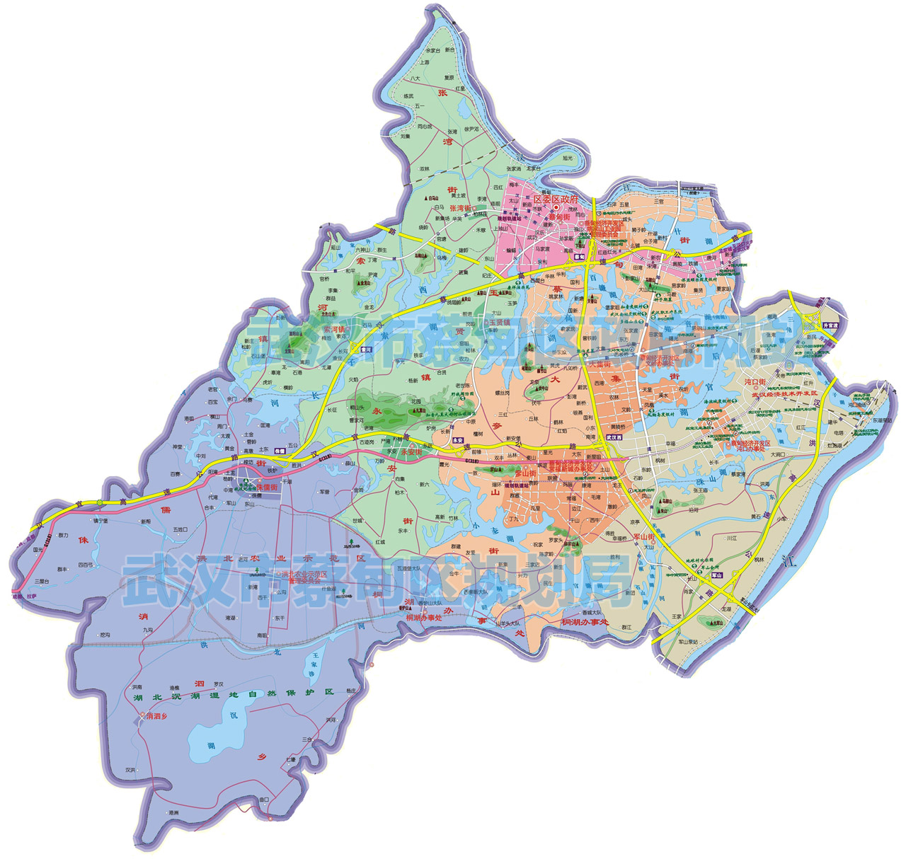 最新武汉市行政区划图